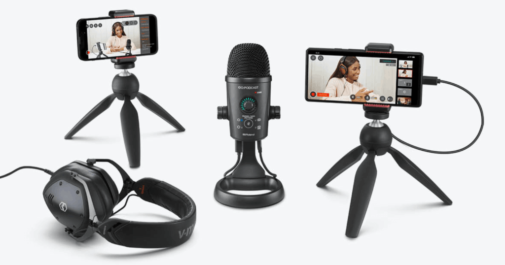 GO-PODCAST-Micrófono-y-estudio-de-video-para-smartphones-roland-mexico-streaming-tech-setup